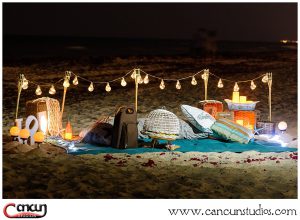 Moonlight Cancun Picnic on the beach